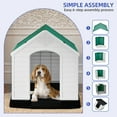 thumbnail image 4 of ModFusion Modern Small Dog Shelter, 28" Outdoor Plastic Dog House with Air Vent and Water Resistance, Green/White, 4 of 10