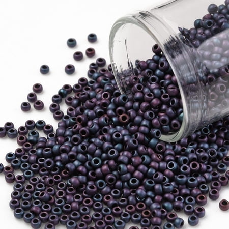 10 g TOHO Round Seed Beads Japanese Seed Beads (705) Matte color Frost Iris Blue 11/0 2.2mm Hole: 0.8mm 1110pcs/10g