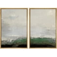 thumbnail image 2 of IDEA4WALL Framed Canvas Print Wall Art Set of 2 Watercolor Pastel Green & Gray Landscape Abstract Modern Art Decorative Boho Contemporary Artwork for Bedroom, Office - 16"x24"x2 Panels Natural, 2 of 5