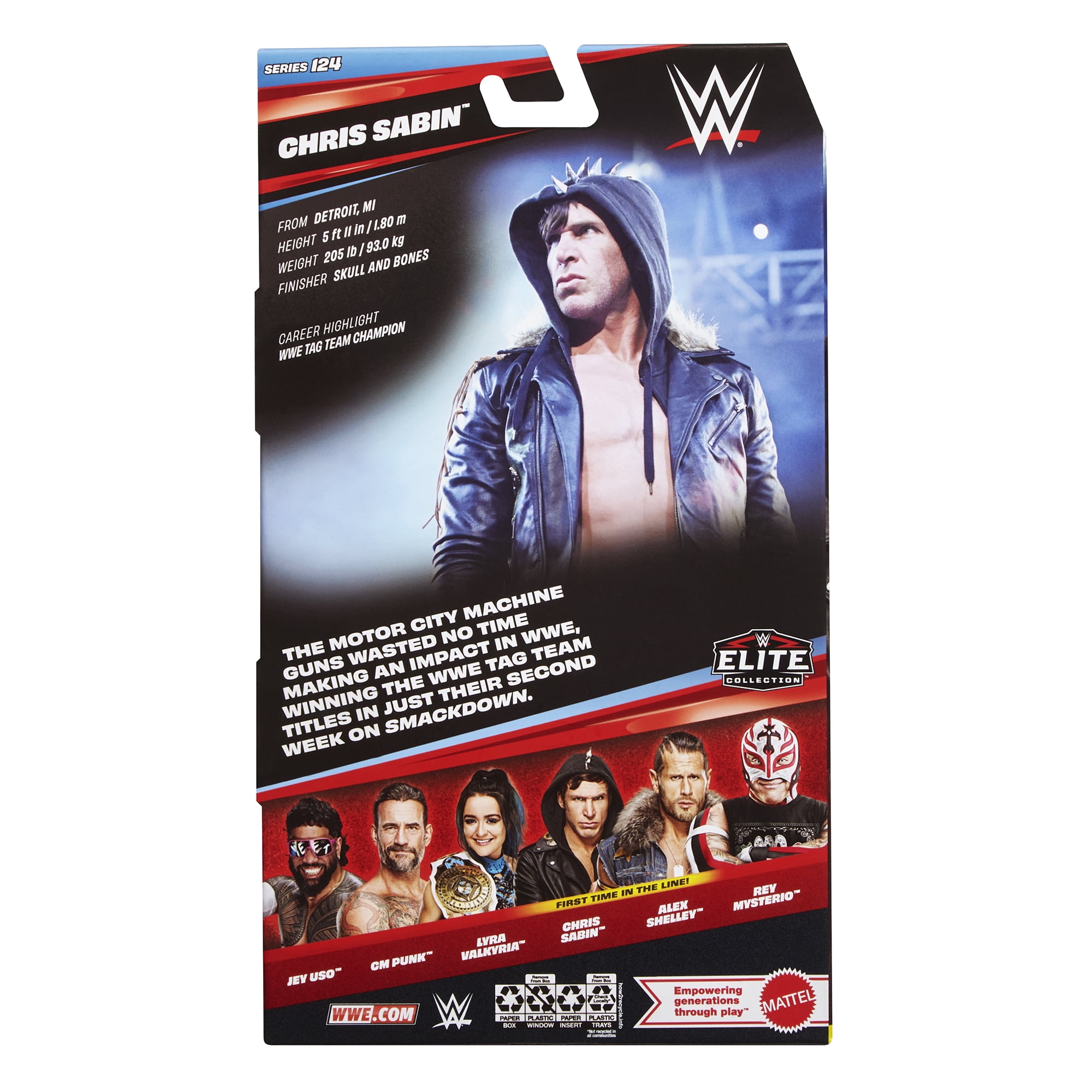 Chris Sabin - WWE Elite 124 Mattel WWE Toy Wrestling Action Figure