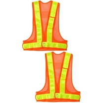 2 pcs Fishnet Safety Reflective Vest High Visibility Security Mesh Waistcoat for Cycling Outdoor Construction (Orange)