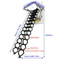 thumbnail image 6 of All Black Attic Pull Down Ceiling Ladder Stairs Folding Loft Ladder Stairs 31.5" x 39.37" 12 Steps Carbon Steel, 6 of 23
