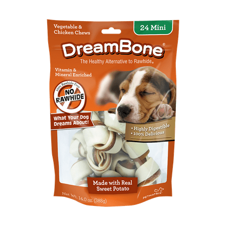 DreamBone Mini Vegetable and Chicken Chew with Real Sweet Potato Dog Treats - 24ct