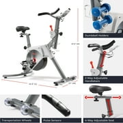 Sunny Health & Fitness Prime Magnetic Quiet Belt Drive Indoor Cycling Bike w Smart Bluetooth & FREE SunnyFit® App – SF-B122061