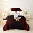 thumbnail image 3 of meiyoeat Modern Red Striped Twin Bedding, Luxury Dark Gradient Duvet Cover Set for Boys, Red, Black Reversible 2-Piece, 1 Duvet Cover and 1 Pillowcase, 3 of 7