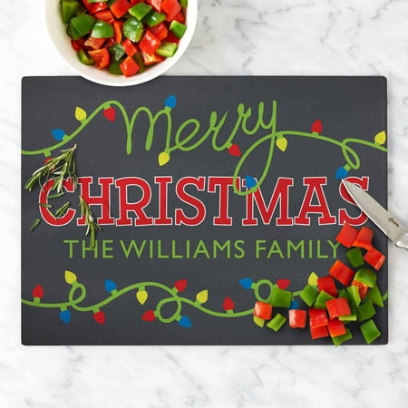 personalized merry christmas lights glass cutting board personalized merry christmas lights glass cutting board