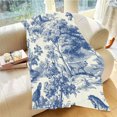 thumbnail image 5 of Blue Horse Botanical Lightweight Flannel Printed Blanket - Ultra Soft & Warm, All-Season Cozy Plush for Couch, Bed, Office, Camping Nap - Perfect Decorative Gift, 5 of 10