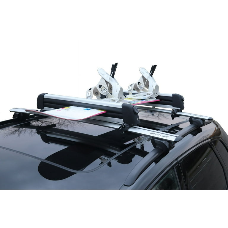 Brightlines Roof Rack Cross Bars Ski Rack Combo Compatible with Volvo XC60 XC90 2018-2022 (Up to 6 Pairs of Skis or 4 Snowboards) (Not for Panoramic