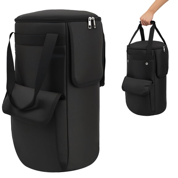 Grusce Propane Tank Cover, 20 lb Steel Propane Cylinder, Propane Gas Tank Bag with Side Flip Flap and Stable Tabletop Feature, 2 Storage Pockets Ventilated with 2 Hole, Water & Wear Resistant