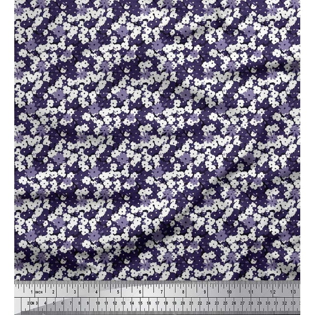 Soimoi Cotton Duck Fabric Floral Shirting Decor Fabric Printed Yard 56 Inch Wide