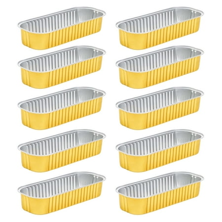 

Farfi 10Pcs Tinfoil Tray Not Sticky Disposable Aluminum Foil Kitchen Oil-proof Tin Box BBQ Tool Oven Baking Accessories for Party (10 pcs)