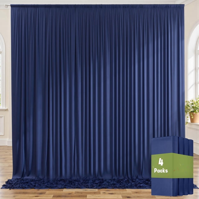 Cortinas de telón de fondo NSSONBEN, azul marino, 20 x 10 pies, poliéster x4
