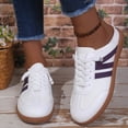 thumbnail image 2 of Womens Vintage Color Block Casual Sneakers Black White Faux Suede Non Slip Gum Rubber Sole Lace Up for Walking Commute Daily Wear Ladies Shoes 39, 2 of 8