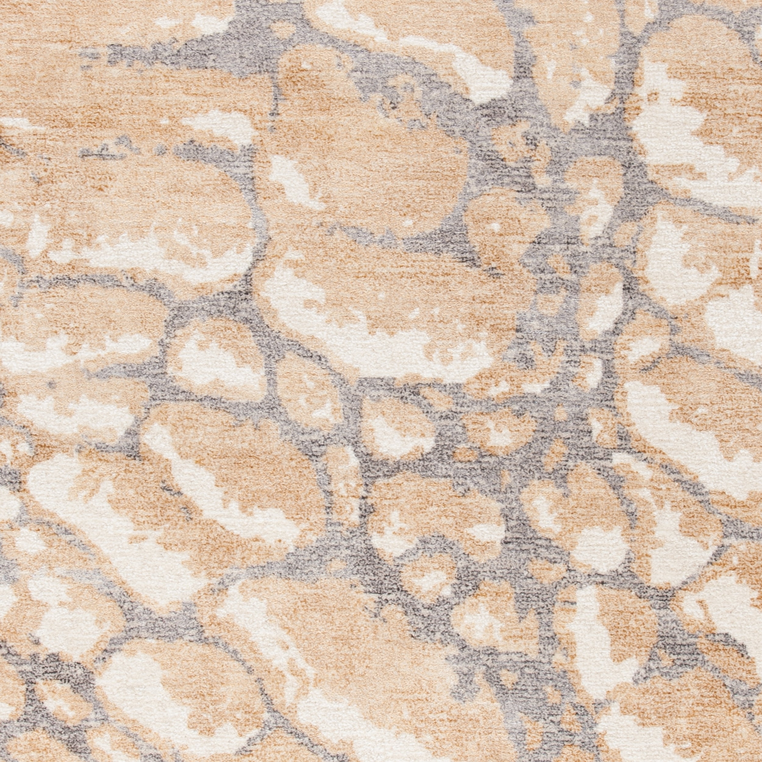 SAFAVIEH Restoration Vintage Conway Abstract Distressed Runner Rug, Gold/Ivory, 2'3" x 8'