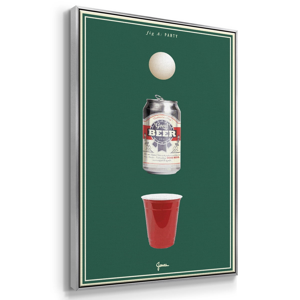Fig. A: Party Framed Premium Gallery Wrapped Canvas - Ready to Hang