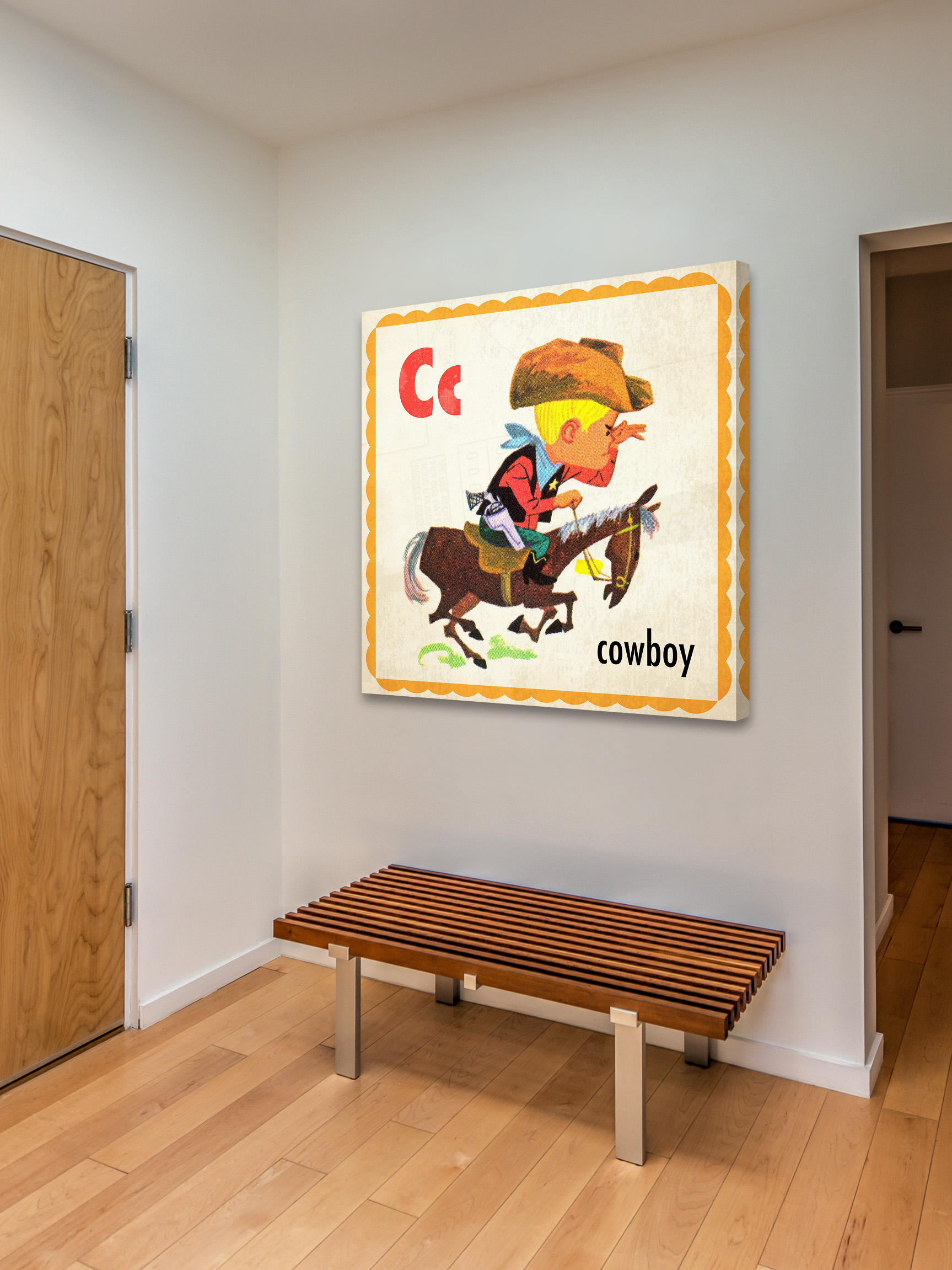 "Cowboy" Painting Print on Wrapped Canvas