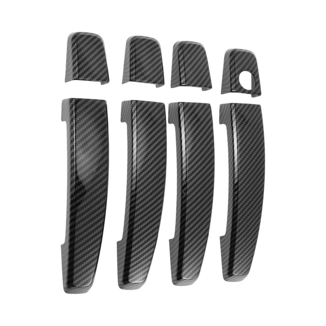 Cubierta de manija de puerta de automóvil Unique Bargains - Cubierta de manija de puerta lateral de automóvil - para Chevrolet Cruze Camaro Aveo Malibu Sonic Carbon Fiber Black - 1 Juego