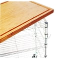 thumbnail image 3 of HSS 4 Tier Wire Shelf Cart with Bamboo Top Freestanding, 30.5"W x 22"D x 36.5"H, Chrome, 3 of 4