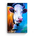 thumbnail image 3 of Startonight Canvas Wall Art Abstract - Cow with a Bell, Blue Background Painting - Large Artwork Print for Living Room 32" x 48", 3 of 6
