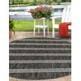 thumbnail image 4 of Jill Zarin Outdoor Collection Area Rug - Anguilla (7' 10" x 10' Oval Charcoal/Ivory), 4 of 5
