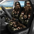 thumbnail image 2 of Uorisanigo Highland Cow 14 Pieces Automobile Seat Cover Sets Steering Wheel Cover Car Headrest Cover Center Console Cover Cars Seat Belt Pad Cover Wristlet Keychain Comfortable for Car,Suv, 2 of 6