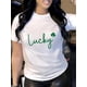 thumbnail image 1 of Women'S Stylish Casual Active Sportswear for St. Patrick'S Day, Celebrating Ireland—Breathable, MoisCamisetas de verano para mujer, manga corta, cuello redondo, casual, lindo, con gráficos, camisetas, 1 of 6