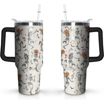 40 oz Halloween Skull Tumbler with Handle