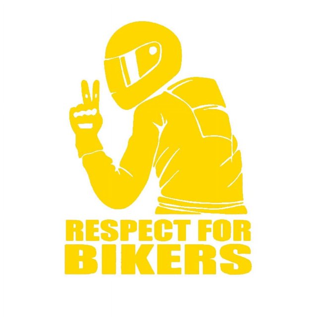 Pegatinas de motocicleta con respeto por los motociclistas, pegatinas láser creativas para el cuerpo, pegatinas decorativas reflectantes con personalidad