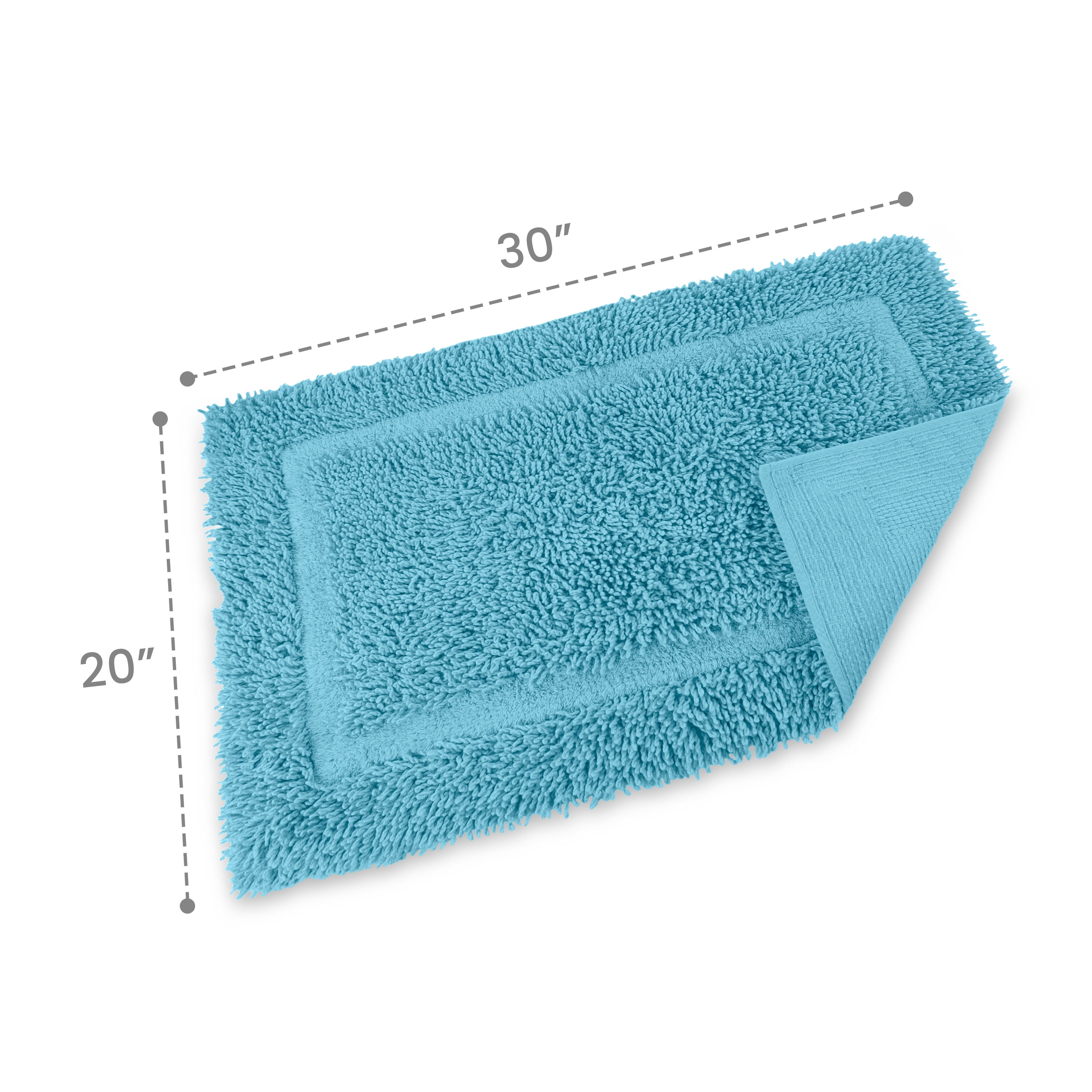 Martex Cotton Bath Rug | Ringspun Soft & Absorbent Non-Slip Quick-Dry Bathroom Mat | Island Blue
