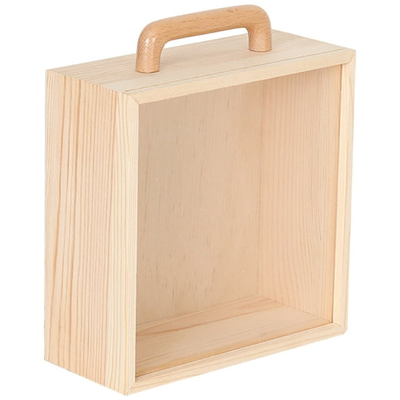 DOITOOL Wood Display Box Gift Display Packing Box Clear Lid Keepsake Box Craft Storage Organizer