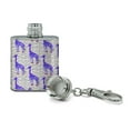 thumbnail image 2 of Colorful Blue Giraffes Pattern Stainless Steel 1oz Mini Flask Key Chain, 2 of 4