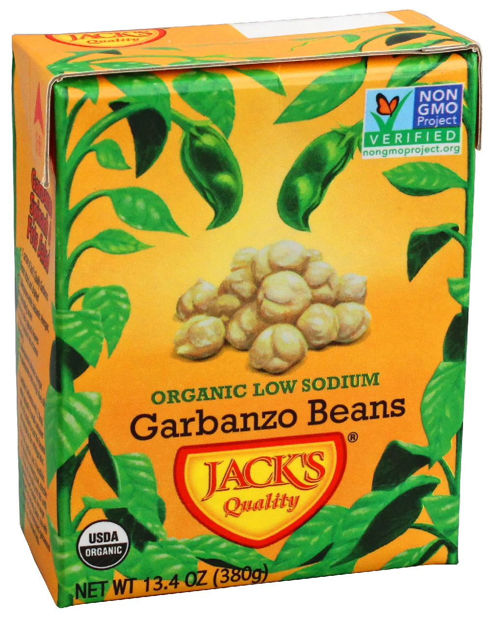 Jack's Quality Organic Low Sodium Garbanzo Beans, 13.4 oz [Pack of 8]