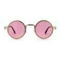 thumbnail image 2 of Womens Rhinestone Jewel Victorian Fancy Engraving Hippie Round Sunglasses Gold Pink, 2 of 4