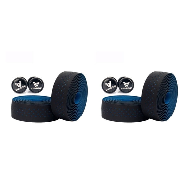 Greeniant VIARON, 2 piezas, cinta para manillar de bicicleta, correa para manillar de bicicleta, volante, caña de pescar, envoltura, piezas de repuesto, Azul negro 2piezas Greeniant CBP441825