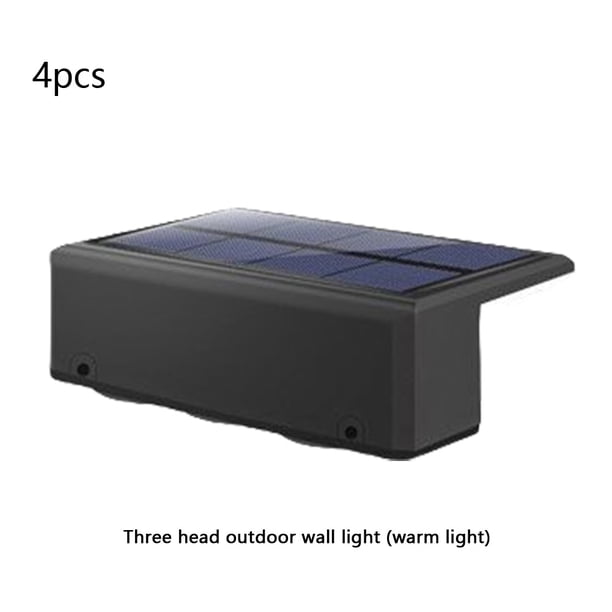 Lámpara solar para valla exterior luz de pared impermeable con encendido y apagado automático para escalera exterior