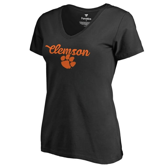 Women's Black Clemson Tigers Freehand T-Shirt