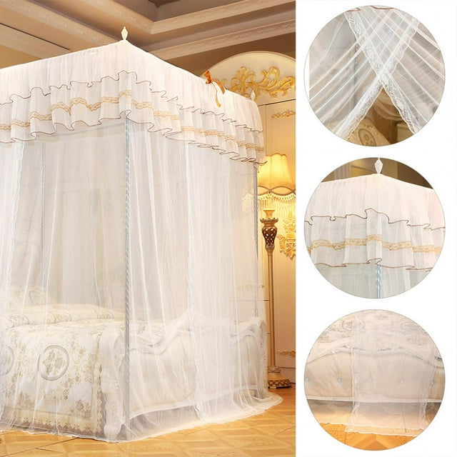 Breathable Bed Canopy, Bed Drapes, White Bed Canopy, Polyester Lady Girls Kids For Children