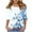 Sky Blue 03, variant on DeHolifer Women's Tops Half Sleeve Crewneck Strip Printed Casual Loose Tunic Tops Dressy T-Shirts Khaki M