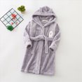 thumbnail image 2 of Gibobby Toddler Boys Girls Kids Hooded Bathrobe,Soft Flannel Loungewear Robe with Adjustable Tie,Cartoon Print,for Toddlers to Kids 18 Month 2T 3T 4T 5T 6T Kids Pajamas,Grey,Size 3-4T, 2 of 6