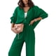 thumbnail image 4 of SAYOO Traje de 2 piezas para mujeres, camisa de manga larga con solapa + traje de pantalones anchos SAYOO moda, 4 of 7