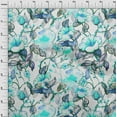 thumbnail image 4 of oneOone Polyester Spandex Turquoise Blue Fabric Florals Fabric For Sewing Printed Craft Fabric By The Yard 56 Inch Wide, 4 of 6