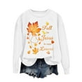 thumbnail image 4 of Uootdi Thanksgiving Long Sleeve Sweatshirts for Women Fall For Jesus He Never Gift Leaves Sweatshirts Women Cute Fall Autumn Ch ristian, 4 of 5