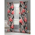 thumbnail image 5 of Red Flamingo Sheer Curtains 96 Inches Long 2 Panels Set, Window Sheer Curtains for Living Room/Bedroom, Summer Tropical Plants Leaves Botanical Black Light Filtering Rod Pocket Curtain 52''x96''x2, 5 of 8