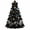 House, variant on Halloween Quilted Fabric Tree for Tabletop Display, Black Cat Topper Patchwork Ornament for Indoor Home Decor, Seasonal Fabric Craft Kit, 11.8 Inch