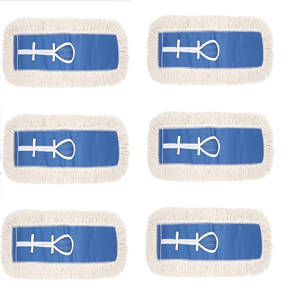 ACDANC Industrial Strength Cotton Dust Mop Head Refill,Thick Tufted Replacement Head for Home,Commercial Use,Fits Standard Size Mop Frame,Perfect for Hardwood,Laminate,Concrete (6,24")