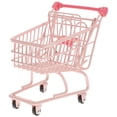 thumbnail image 1 of 1PC Mini Shopping Cart Iron Trolly Desktop Storage Basket Holder Photo Props - Size M (Wheel Color Random), 1 of 7