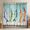 thumbnail image 1 of Erosebridal Rideaux et Draperies Poissons Colorés (52x84), Thème Chasse et Pêche 30 %-50 % Rideaux Occultants, 1 of 6