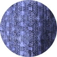 thumbnail image 1 of Ahgly Company Indoor Round Oriental Blue Industrial Area Rugs, 5' Round, 1 of 4