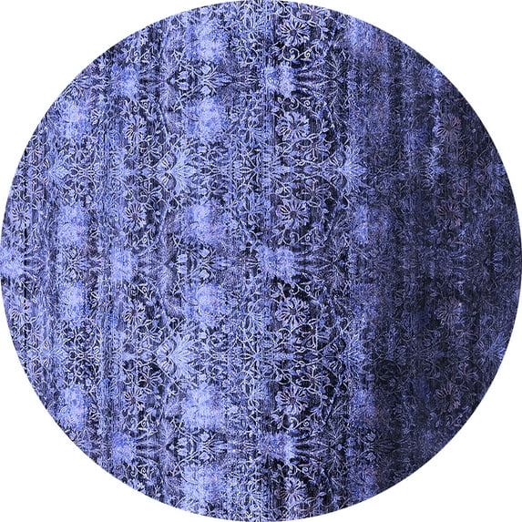Ahgly Company Indoor Round Oriental Blue Industrial Area Rugs, 5' Round