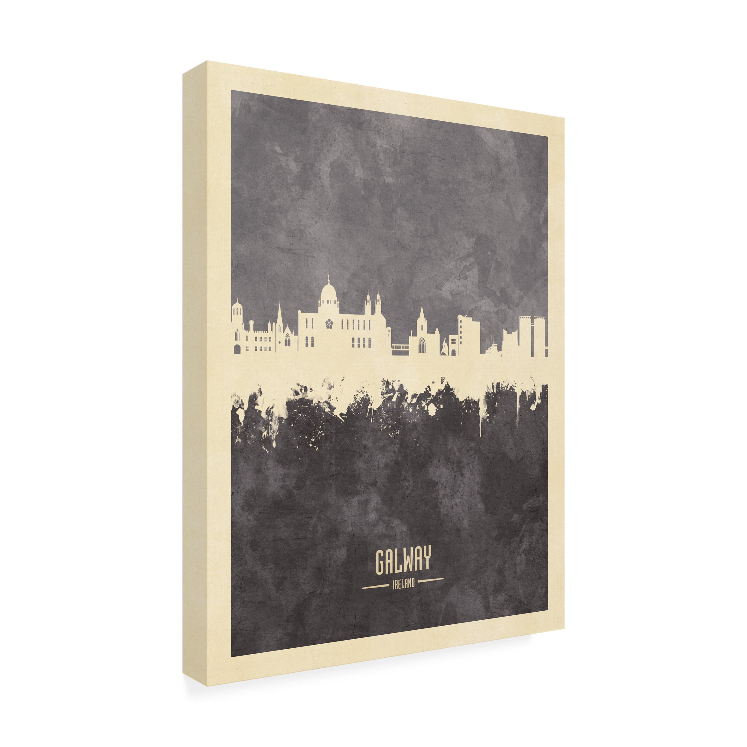 Michael Tompsett 'Galway Ireland Skyline Gray' Canvas Art